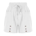 thumbnail image 4 of SnZhen Shorts for Women Loose Fit Casual Spring And Summer Solid Comfortable Bandage Button Elastic Waist WomenNew Fashion Short Pants, 4 of 5
