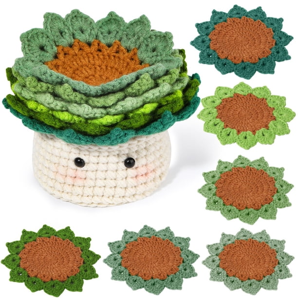 Kit de crochet para principiantes, plantas con flores, kit de crochet para principiantes, kit de crochet para principiantes, manualidades DIY