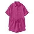 thumbnail image 5 of Womens Short Sets 2 Piece Outfit Button Down Shirt Short Womens Spring Outfits Beach Outfits, 5 of 5