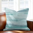 thumbnail image 2 of Throw Pillow Covers, Turquoise Green Ombre Decorative Throw Pillow Covers 18x18 Inch, Vintage Shabby Teal Abstract Art Square Linen Pillow Cases for Couch/Living Room/Sofa, 2 of 9