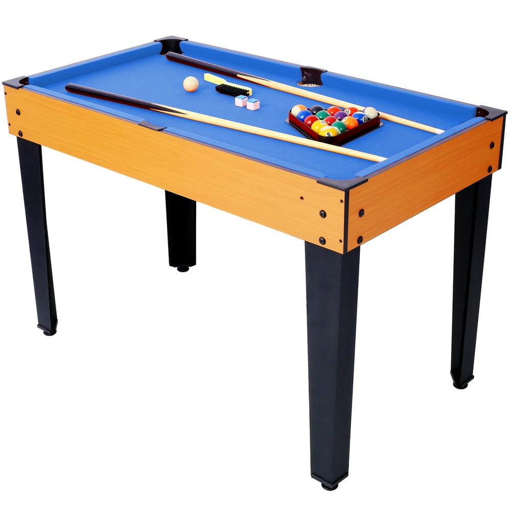 Barara King 5-In-1 Multi-Game Table - Billiards, Push Hockey, Foosball, Ping Pong, And Basketball Brown /Blue