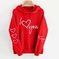 thumbnail image 3 of Craaazy Women's Heart Print Graphic Long Sleeve Hooded Sweatshirts with Pockets Gifts, 3 of 5