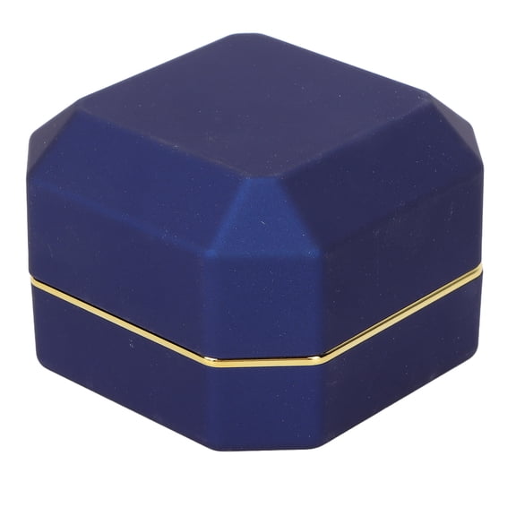 NFTIGB Premium LED Light Ring Box Jewelry Display Gift Box for Engagement Wedding Proposal Anniversary Blue Color Includes Built-In Battery Elegant Flocking Velvet Interior
