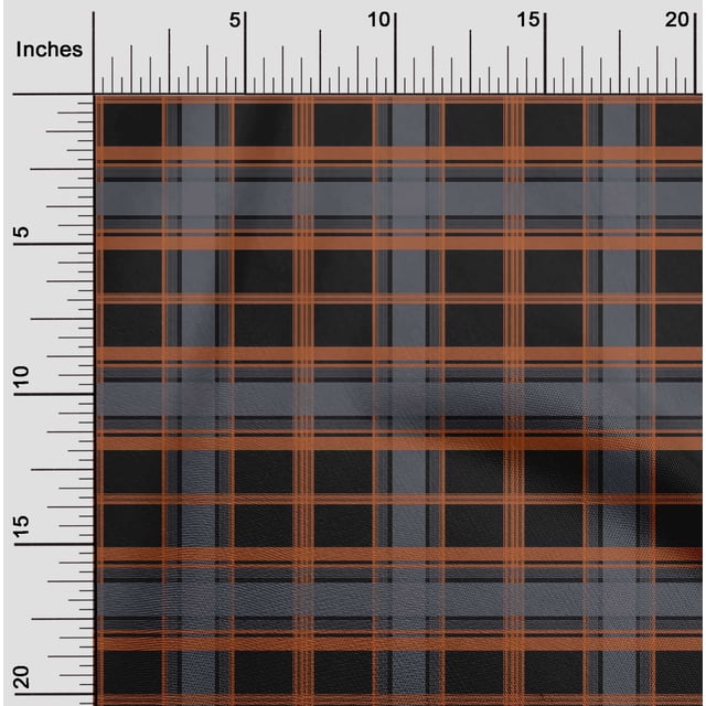 oneOone Polyester Lycra Black Fabric Madras Check Craft Projects Decor Fabric Printed By The Yard 56 Inch Wide