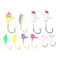 thumbnail image 1 of Ice Fishing Hooks Set, Portable Durable Wide Application Ice Fishing Jigs Set High Carbon Steel High Sharpness  for Bass, 1 of 8