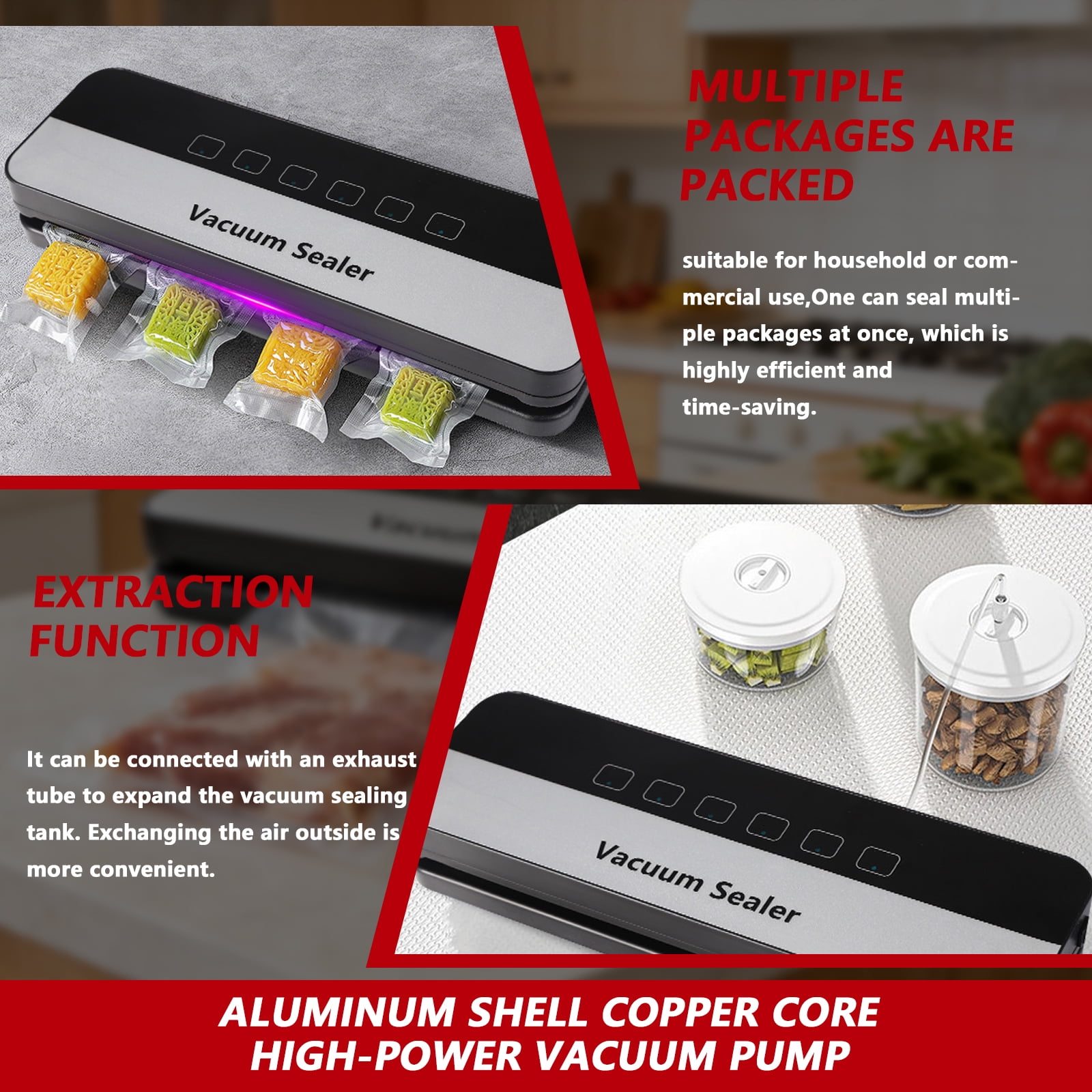 Arcticwind Vacuum Sealer Machine – Automatic Food Vacuum Sealer for Dry & Moist Food Multiple Modes Compact Food Sealer for Kitchen Storage & Meal Prep Perfect for Sous Vide & Freezer Storage