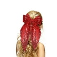 thumbnail image 5 of HIPYLO Glitter Bow Hair Clip for Baby Girl Ribbon Hair Clips Sparkly Bow Long Tail Barrette Hair Clip for Girls Kids Sequin Hair Bows Clip Barrette Bling Toddler Hair Accessories, 5 of 5