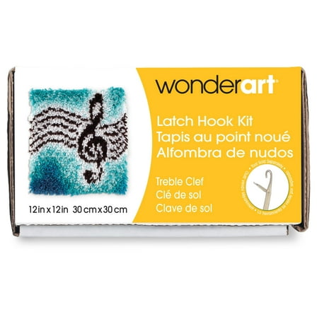 Spinrite Wonderart Latch Hook Kit 12 X12 -Treble Clef, 1 Pack of 1 Piece