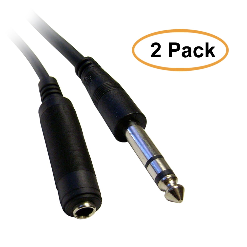 C&E 1/4 Inch Stereo Extension Cable, TRS, Balanced, 1/4 Inch Male to 1/4 Inch Female, 15 Feet, 2