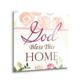 thumbnail image 2 of Bless This Home Soft Pink Floral 24 x 24 Glass Wall Hanging Sign, 2 of 4