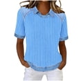 thumbnail image 1 of Tops de Manga Corta para las Mujeres Camiseta Suelta de Primavera Y Verano con Solapa Casual, 1 of 5