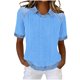 thumbnail image 1 of Tops de Manga Corta para las Mujeres Camiseta Suelta de Primavera Y Verano con Solapa Casual, 1 of 5