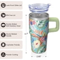 thumbnail image 3 of Travel Mug 20oz Bohemian Pattern with Lid & Straw - Stainless Steel Insulated Tumbler, Double Wall Vacuum Thermal Coffee Cup, Leakproof, 3 of 5