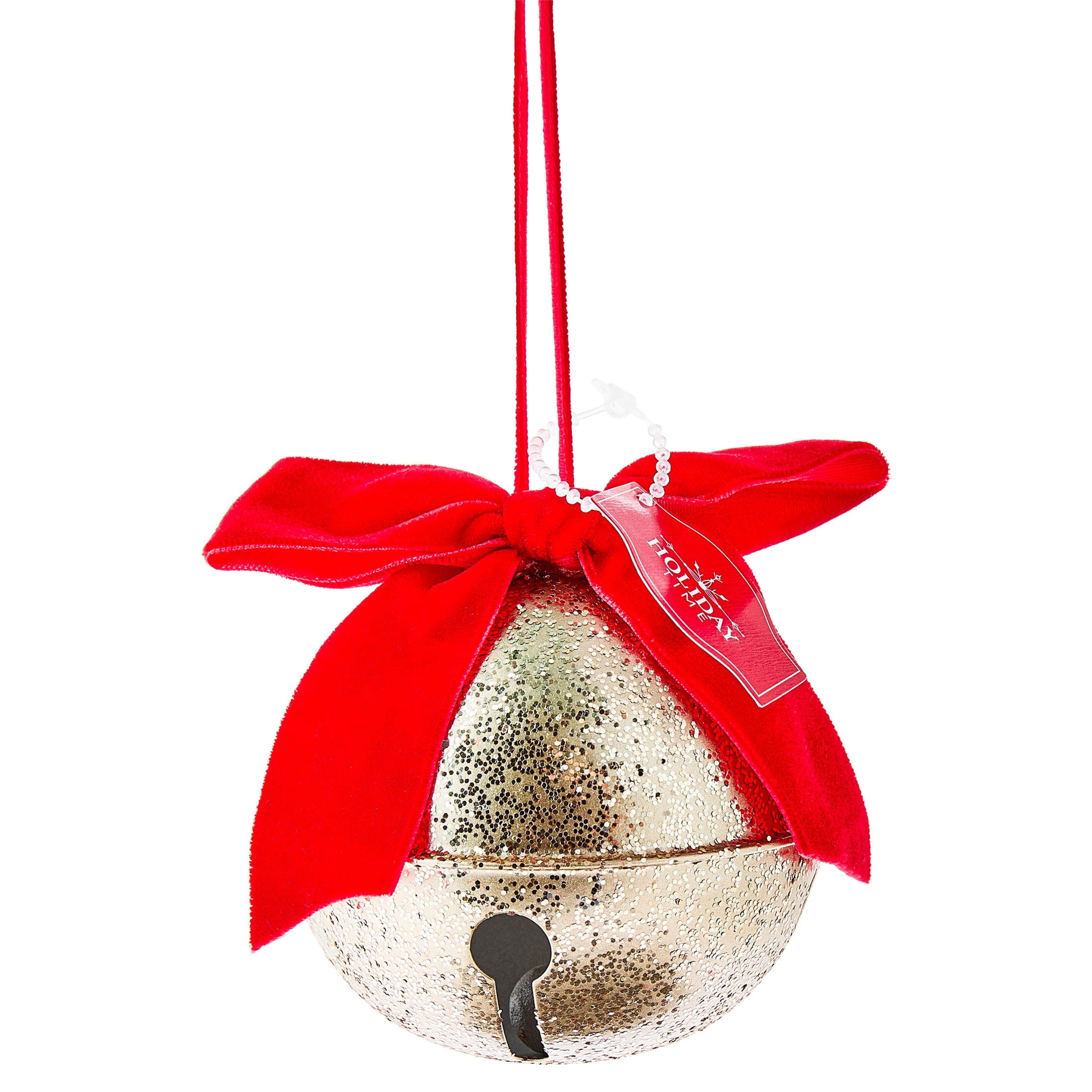 Gold Glitter Jingle Bell Christmas Ornament, 3", by Holiday Time