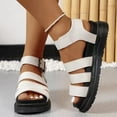 thumbnail image 5 of Mostsola Platform Sandals for Women Casual Peep Toe Slingback Flats Ankle Strap Gladiator Sandals, 5 of 8