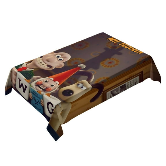 Untitled Wallace and Gromit Movie-theme square tablecloth has an iconic print, fits most tables, and is easy to care for perfect gifts for fans friends and family，55" x 71"（140*180cm）