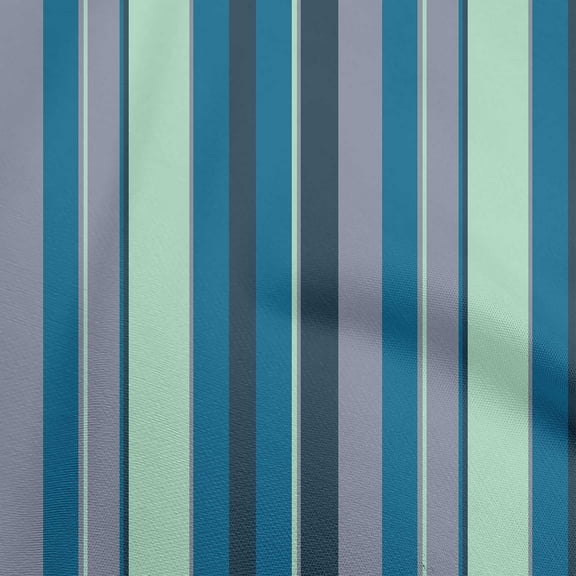 oneOone Polyester Spandex Medium Blue Fabric Stripes Quilting Supplies Print Sewing Fabric By The Yard 56 Inch Wide-R7