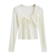 thumbnail image 1 of Camiseta de lana acanalada con cuello cuadrado interior y efecto adelgazante de Pure Desire Aesthetics para mujer, 1 of 4