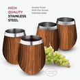 thumbnail image 4 of Stainless Steel Unbreakable Wine Glasses - 18 Ounce Set of 4 Wine glasses. Premium Grade 18/8 Stainless Steel Red & White Stemless Wine Glasses set, (Rustic Grained Sienna), 4 of 7