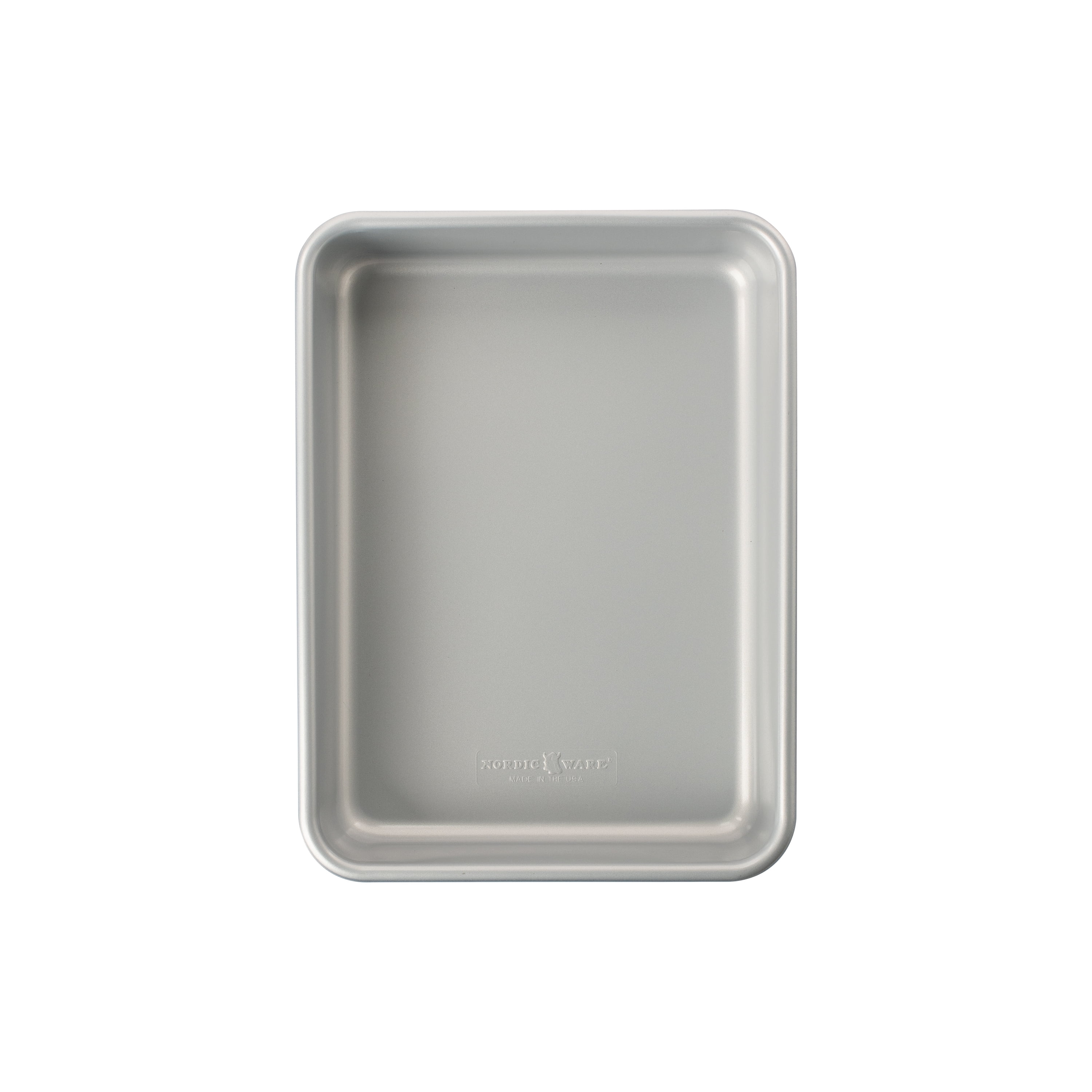 2pc Nordic Ware Nonstick Aluminum Brilliant Bakeware 9 x 13 with Lid, Silver and Blue