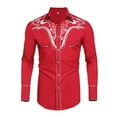 thumbnail image 2 of Daupanzees Men's Long Sleeve Embroidered Shirts Slim Fit Casual Button Down Shirt S-XXL, 2 of 5