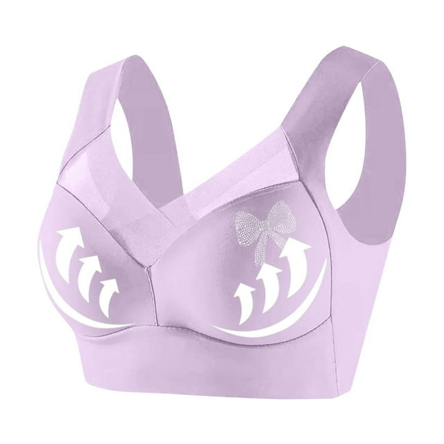 Kyusrd Smooth Wireless Bras For Women No Underwire Vest Thin Side Pull-In Comfort Seamless Supportive Bra Raceback Push Up Bralettes Full Coverage Thin Soft Comfy Daily Bras