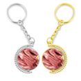 thumbnail image 1 of La textura de la carne cruda de alimentos Rib chop Anillo de oro de metal llavero llavero, 1 of 4