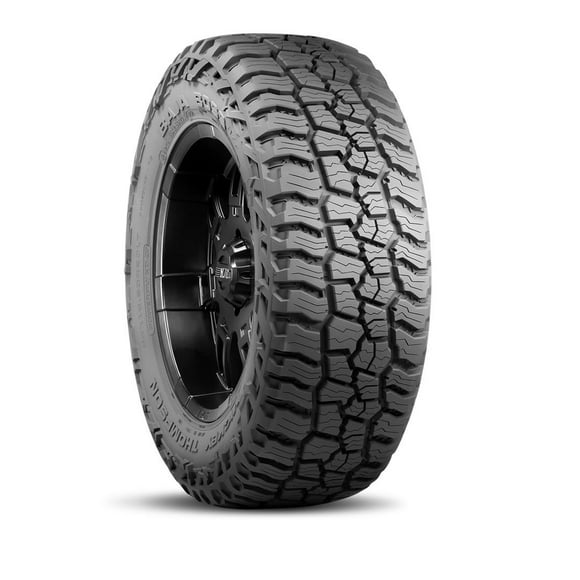 Mickey Thompson Tires Tire 247456 Baja Boss A/T; LT275 x 55R20; All Terrain Light Truck & SUV; Steel Belted; Radial; Black Sidewall; Tubeless; Asymmetrical Tread Design; 3 Ply Sidewall