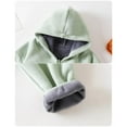 thumbnail image 3 of WhouRiu Little Girl Jacket Flannel Warm Zipper Hooded Jacket Children Lined Cozy Autumn Winter Jackets Green,Sized 5-6, 3 of 5