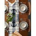 thumbnail image 5 of Navy Blue Nautical Table Runner Coastal Blue Striped Vintage Tablerunners 13 x 70 Inch, Table Decorations Tabletop Scarf for Summer Gathering Holiday Farmhouse Kitchen Dining Decor, 5 of 6
