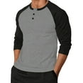 thumbnail image 2 of Oalirro Men's T-Shirts Graphic Vintage Long Sleeve Round Neck Shirts Graphic Front Button Tees, 2 of 7