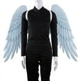 thumbnail image 3 of Adult Cosplay Costume Black and White Wings Halloween Unisex Oversized Black White Angel Wings, 3 of 6