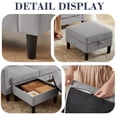 thumbnail image 5 of Soscana Sectional Sofa with Storage Ottoman and Loveseat, Modern 3 Seater L Shaped Couch Love Seat for Living Room Apartment Studio Office,Living Room Furniture Set,Light Gray, 5 of 8
