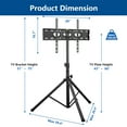 thumbnail image 6 of RTVR Portable Tripod TV Stand for TVs up to 70", 31.5 x 74.9 x 31.5 inches, Black, Modern, 6 of 8