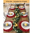thumbnail image 4 of 13 Inch Round Placemats Set of 6, Valentine's Day Non Slip Heat Insulation PP Table Mats, Love Romantic Red Plaid Vintage Washable Place Mats for Kitchen Dining Party Table Decor, 4 of 7