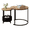 Brown, variant on Square Nesting Coffee Table Set of 2, Modern  Lightwood Metal Frame Center Side Coffee Table for Living Room Patio Bedroom Small Spaces White
