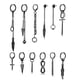 thumbnail image 1 of Juego de pendientes de borlas de metal de Acero inoxidable Nikou 12 piezas Negro, 1 of 12