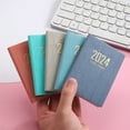 thumbnail image 2 of CSChome A7 2024 English Planner A7 2024 English Planner Faux Leather Hardcover 180 Pages Ink Proof Mini Journal Dairy Pocket Notebook Student Supplies, 2 of 7