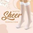 thumbnail image 3 of CAILDANL Silky Toes Sheer Knee High Stockings for Women, 6 Pairs Nylon Trouser Socks, 3 of 7