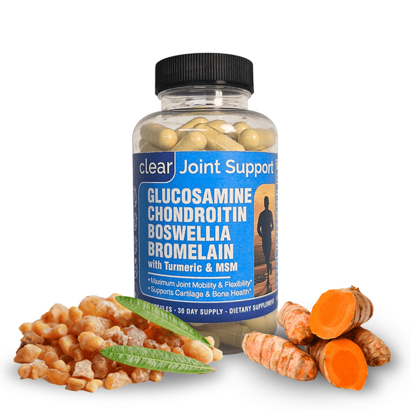 Clear Maximum Joint Support with Glucosamine, Chondroitin, MSM & Turmeric – Advanced Formula for Healthy Cartilage, Mobility & Bone Strength – with Boswellia, Quercetin & Bromelain – 90 Capsules