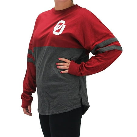 - Pressbox Women' s Oklahoma OU Sooners Red/Charcoal Sweeper Shirt