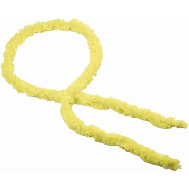 Cinta de pelo navideño amarillo de 78 pulgadas, rollo de tela peluda y suave, decorativa, esponjosa, de felpa, para recortar a granel.