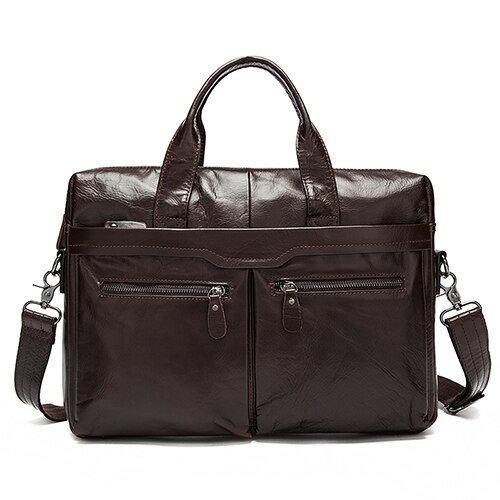 Business Men's Bags Genuine Leather Briefcase for Men 14 inch Laptop Bag Men's Leather Bags Document Bag Messenger Bag for Men Handbag