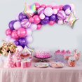 thumbnail image 4 of Kit de arco de guirnalda de globos morados, kit de guirnaldas de globos rosas y morados, kit de arco de globos morados de 81 piezas con globos de ágata y globo de lámina de estrella para Bir, 4 of 5