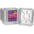 thumbnail image 1 of Nicole Home Collection 8x8 Aluminum Pans (20 Pack) 8 Inch Foil Pans - Cake Pans - Aluminum Square Pans - Disposable Food container - great For Cake Baking, Cooking, Heating, Freezing, Prepping Food, 1 of 5