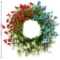 thumbnail image 4 of Virelaxpo Independence Day Morning Glory Wreath Artificial Flowers Home Decor Front Door Fence Windowsill Courtyard 4th of July, 4 of 7