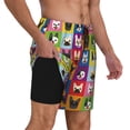 thumbnail image 2 of Kdxio Colorful Bulldog Print Men's Swim Trunks with Compression Liner 7 Inch Inseam Quick Dry Swim Shorts, 2 of 7