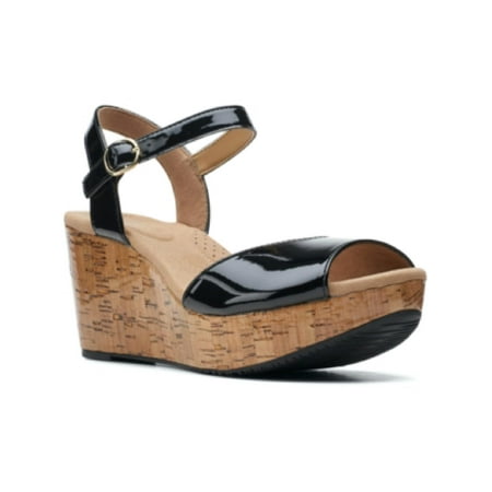 

Clarks Womens Annadel Mystic Animal Print Cushioned Footbed Wedge Sandals