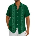 thumbnail image 1 of Txeol Chemise Hawaïenne pour Homme à Manches Courtes, Chemise Boutonnée, Chemise Tropicale d'Été pour la Plage, Rabais de 90 % Liquidation, Vert Armée, TTG, 1 of 5