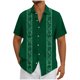 thumbnail image 1 of Mens Casual Botón Arriba Camisas Manga Corta Vintage Boliche Cuba Playa Camisas de Verano Botón Arriba, 1 of 5